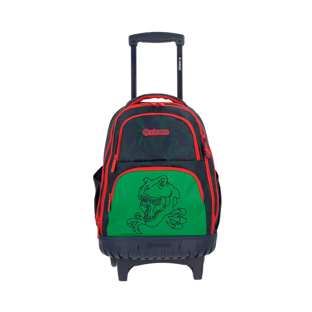 Mochila de Rodinha masculina infantil Cross Dino azul