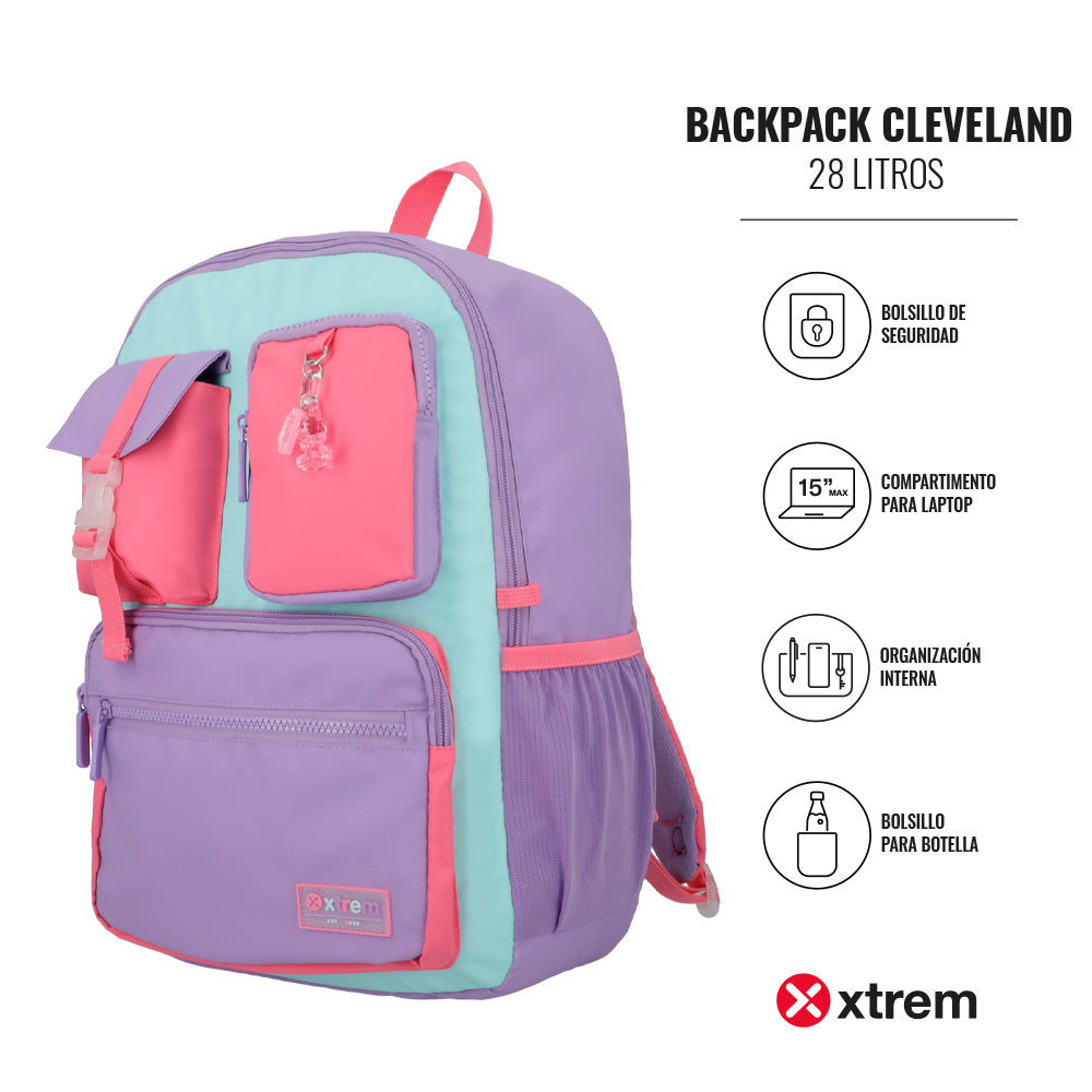 Mochila para Notebook 15" Feminina Cleveland Colorida