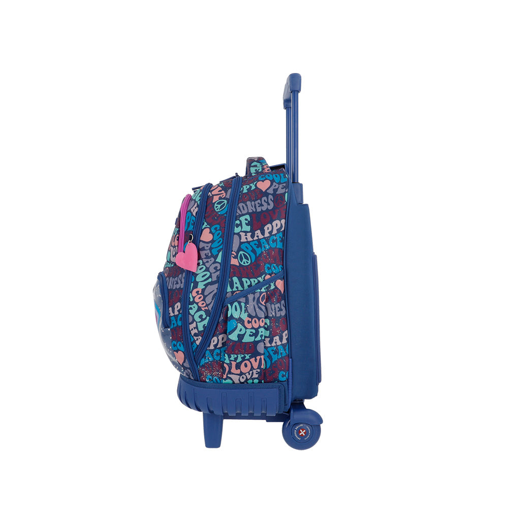 Mochila de Rodinha feminina infantil Cross azul