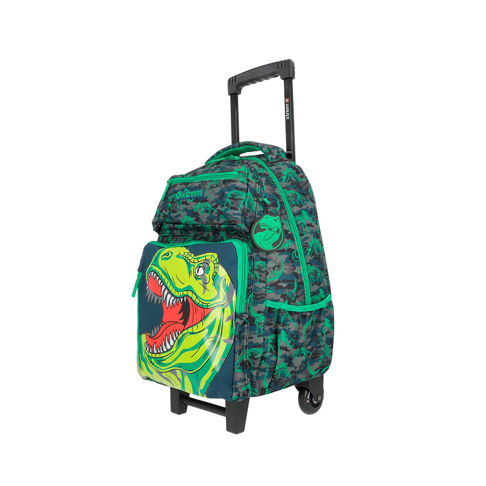 Mochila de Rodinha masculina infantil New Run verde