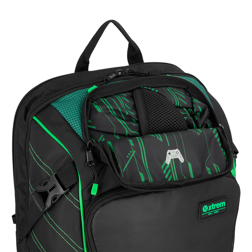 Mochila para Notebook 17" masculina Gamerpack Preta e Verde