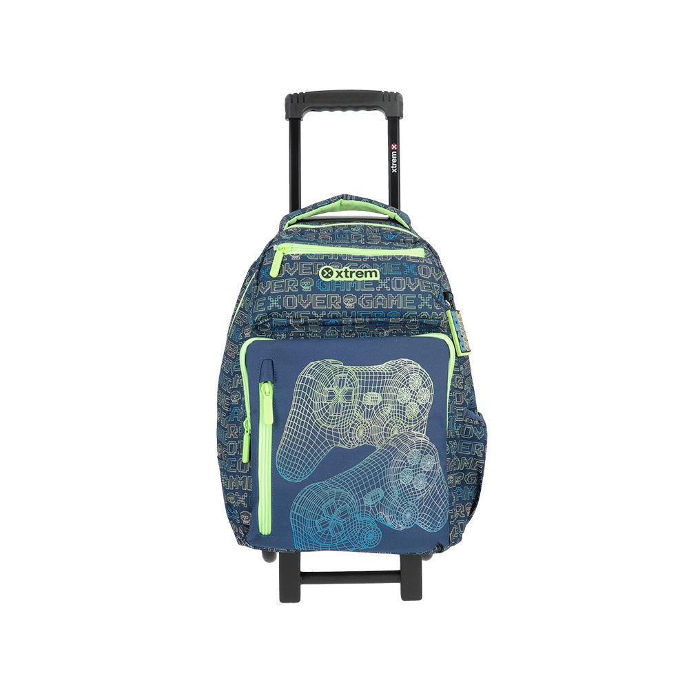 Mochila de Rodinha masculina infantil New Run azul