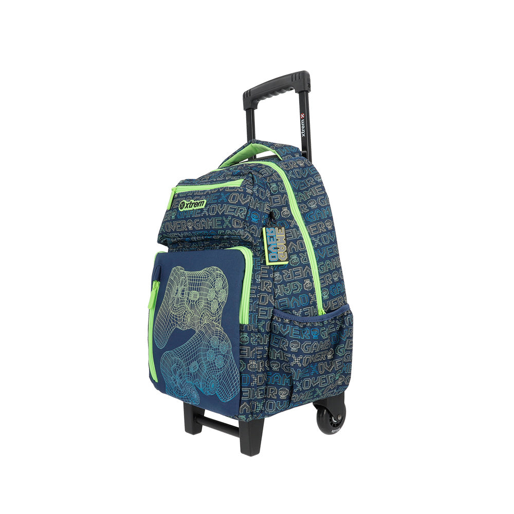 Mochila de Rodinha masculina infantil New Run azul