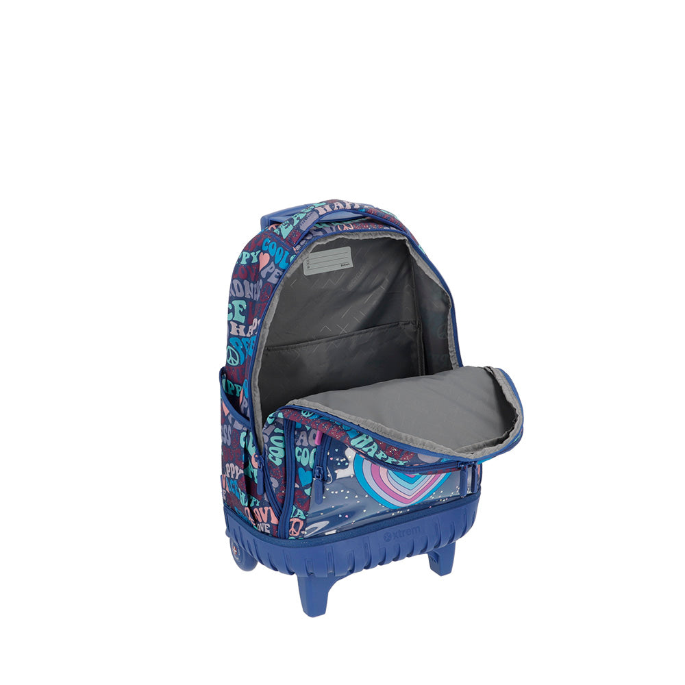 Mochila de Rodinha feminina infantil Cross azul