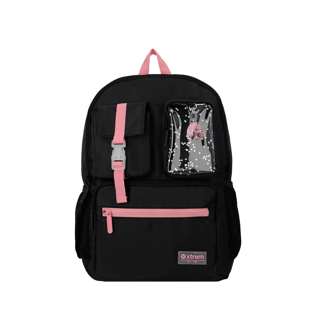 Mochila para Notebook 15" Feminina Cleveland Preta e Rosa