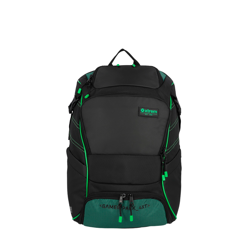 Mochila para Notebook 17" masculina Gamerpack Preta e Verde