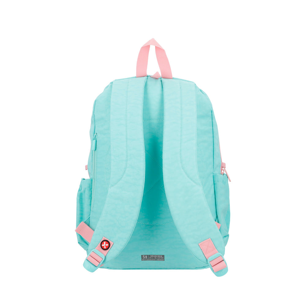 Mochila para Notebook 16" Feminina Bradford Verde Água e Coral